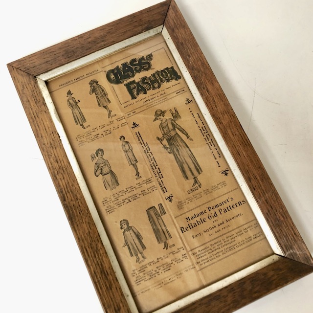 ARTWORK, Framed Vintage Fashion News Print Ad